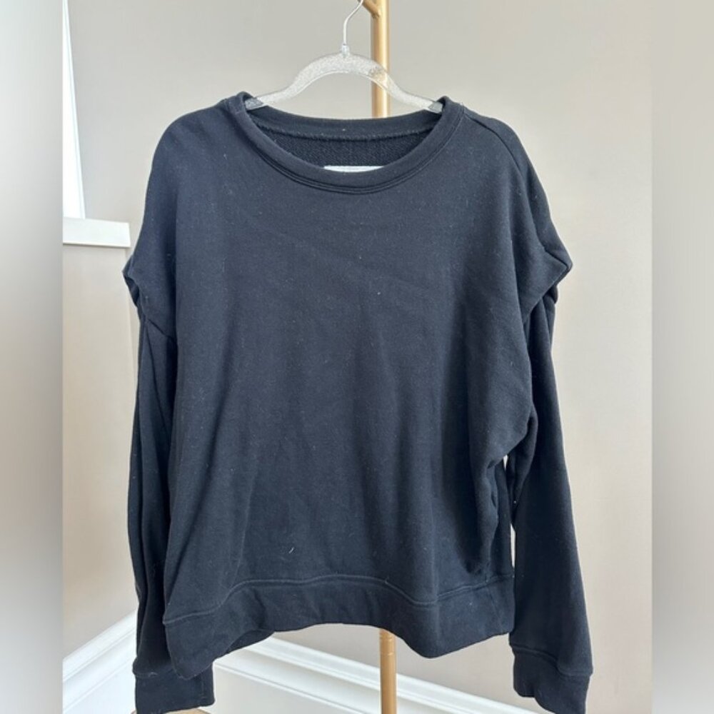 Pistola Black Statement Sleeve Sweatshirt Long Sleeve Pullover Size Small – EUC